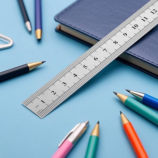30 PCS 6 Inch Stainless Steel Ruler Bulk, Straight Edge Metal Rulers with Inch and Metric Scale Measuring Tool for Measuring-DeskLoop Office