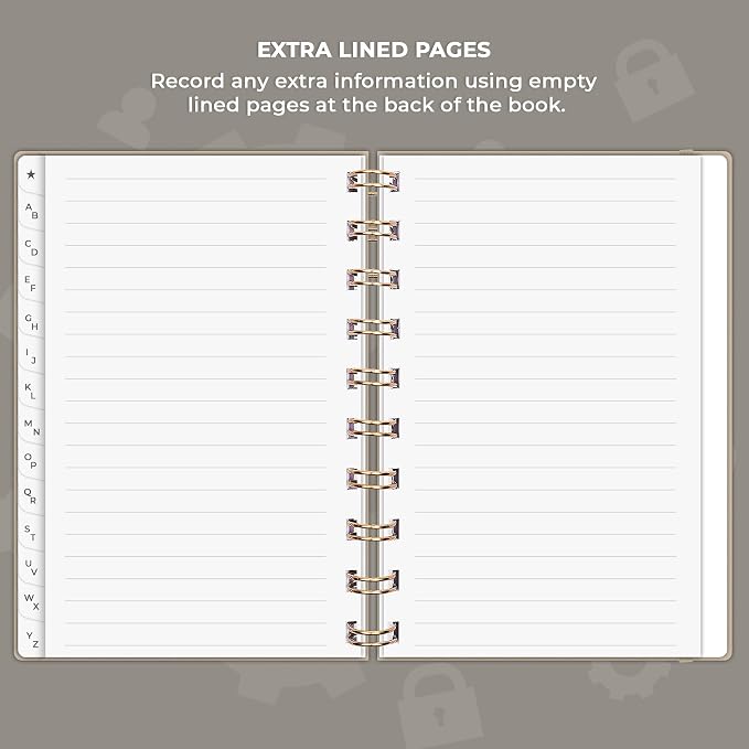 Clever Fox Password Book Spiral – Mini Internet Address & Password Organizer - Image 6