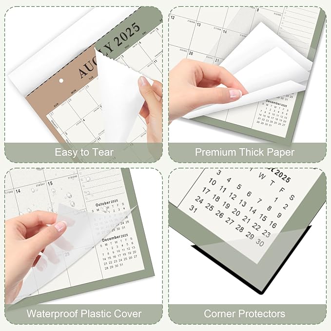 Gannyfer Desk Calendar 2025-2026, Magnetic Calendar for Refrigerator, July 2025-Dec 2026, 18 Monthly Wall/Fridge/Desktop Calendar with Hanging String, Magnetic Stripe, 3 Stickers, for Office, Home or School (14" x 11")-DeskLoop Office