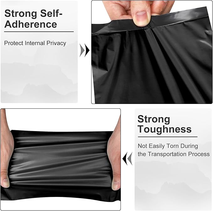 120-Piece Black Poly Mailers - 6x9 Inch Shipping Envelopes with Self-Adhesive Seal, Waterproof, and Tear-Proof Postal Bags-DeskLoop Office