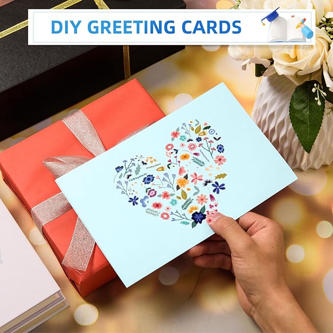 MixTeach 100 Sheets Light Blue Cardstock 8.5 x 11 Inch Thick Cardstock Paper, 250gsm/92lb Double Sided Light Blue Cardstock Printer Paper for Cards Making Crafts Scrapbook Invitations Drawing Printing-DeskLoop Office