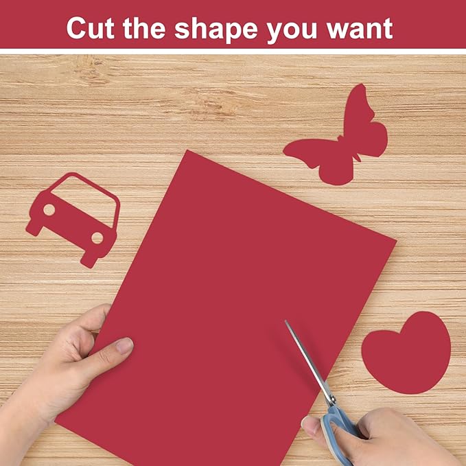 OcePor 50 Sheets Valentine's Day Red Cardstock Paper, Colored Printer Paper 8.5 x 11, Card Stock Thick Construction for Craft,Scrapbook,Office Printing, Invitations, Certificates,92 lb/250gsm-DeskLoop Office