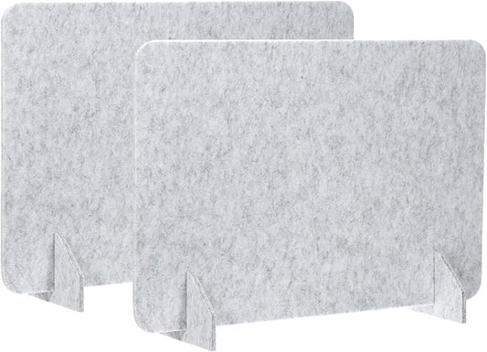 PATIKIL Desk Divider, 2 Set 24 x 16 Inch Acoustic Freestanding Desk Divider Desk Privacy Panel with 4 Pcs Support Feet for Library Office Workstation, Light Grey-DeskLoop Office
