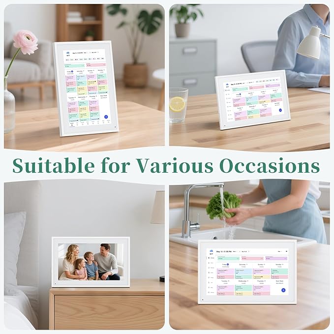Smart Digital Calendar, 10.1" HD Smart Touch Screen Home Interactive Electron Calender WiFi Planner,Meal Schedule, Duty Chart,Achievement Rewards- Built-in Digital Photo Frame Function-DeskLoop Office
