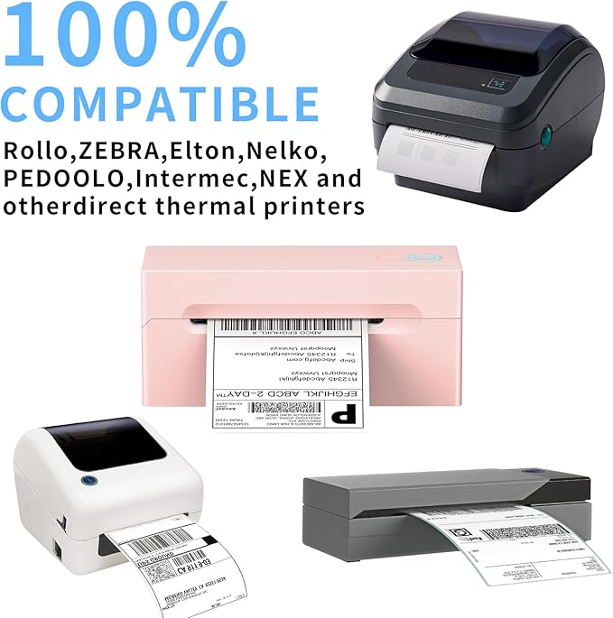 Direct Thermal Label-Shipping Label 4x6-NefLaca Thermal Printer Sticker 4"x6",Compatible with Rollo,Nelko,Zebra. MUNBYN Printer(Pack of 1000 Labels)-DeskLoop Office
