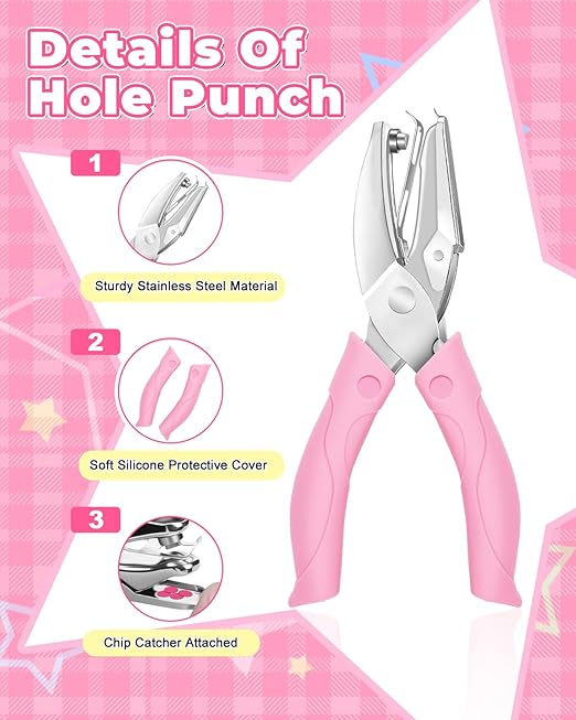 UCEC 200 Pieces Punch Cards for Classroom with Star Hole Puncher, Incentive Loyalty Reward Card with Handheld Single Punch Kit to Behavior for Business Home Classroom School Kids Students Teachers-DeskLoop Office