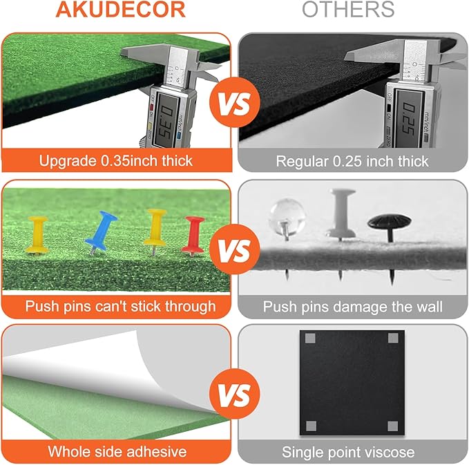 Cork Boards for Walls 48" x 36" Felt Board Alternative, 12 Pack Felt Wall Tiles Bulletin Board, Large Cork Board for Office Pin Board Tack Board Cork Boards-DeskLoop Office