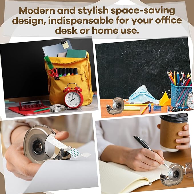 24 Pieces Handheld Tape Dispenser Desktop Adhesive Cutter Transparent Plastic Refillable Dispenser Lightweight and Portable Manual Use Adhesive Holder for Home Office Packing Gift, No Tape Included-DeskLoop Office