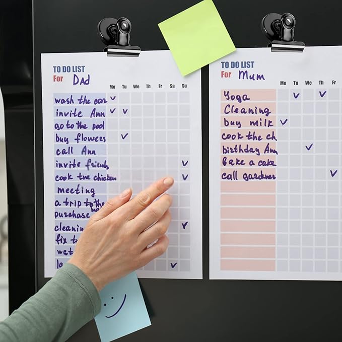 VNDUEEY 6 Pack Refrigerator Magnets Fridge Magnets, Black Magnetic Clips Whiteboard Magnets, Magnet Clips for Home and Office List Display-DeskLoop Office