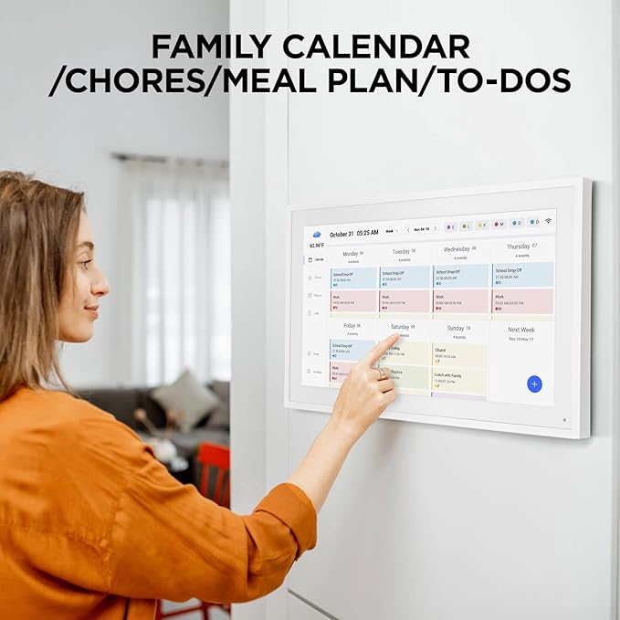 15.6 Inch Smart Digital Calendar, Wall Electronic Calendar, 1920 * 1080 IPS Full HD Touch Screen Display for Family Meal Planner Support - Streamline Household Organization-DeskLoop Office