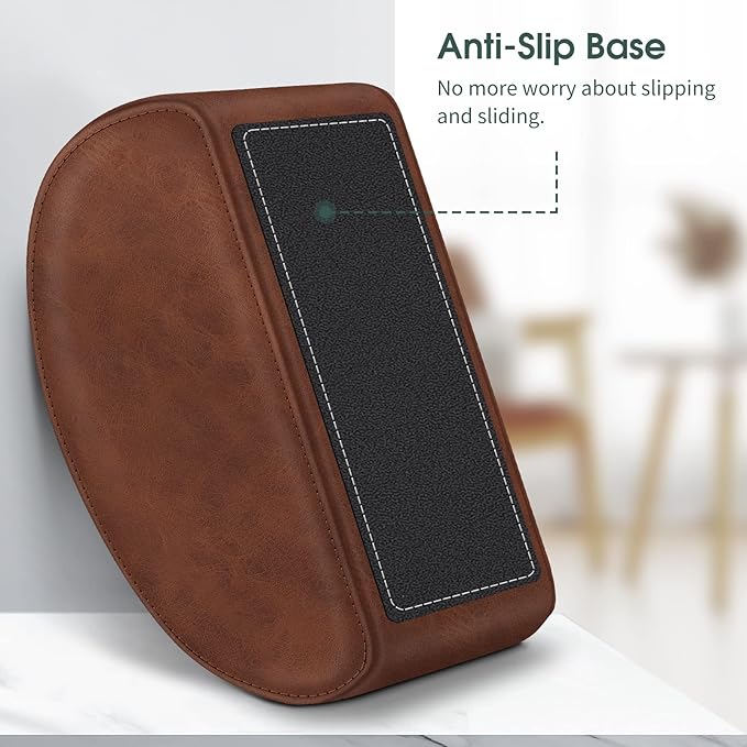 Large Remote Control Holder with 5 Compartments, KENOBEE Anti-slip Desktop Caddy Storage Organizer for Phone, Remote Controllers, Office Supplies, Makeup Brush, Media Accessories,Brown