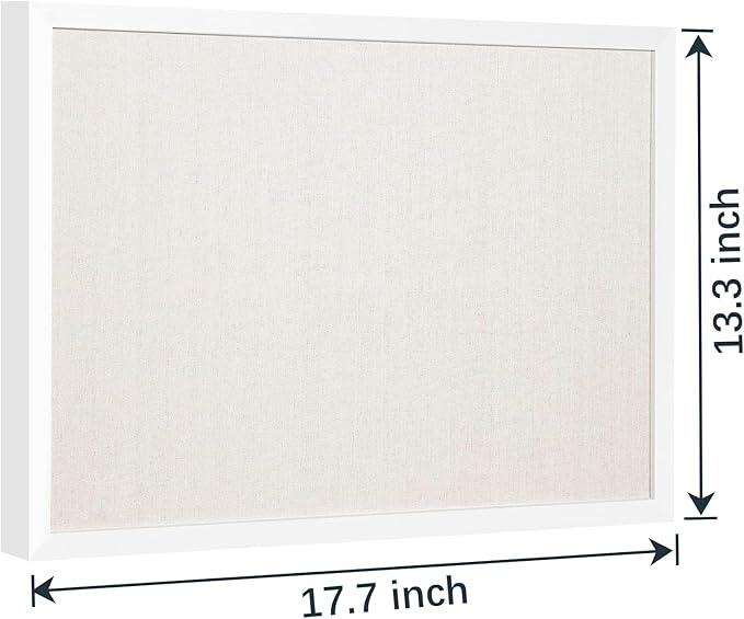 OWLKELA 13.3"x17.7" inch Bulletin Board with Linen, White Wood Style Frame, with 10 Pushpins, Linen Cork Board, Ideal for School, Home & Office-DeskLoop Office