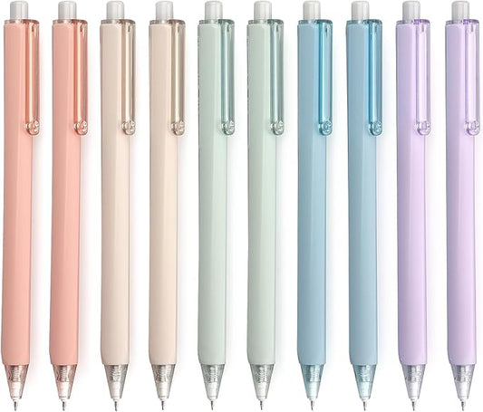 Gel Pens 0.5mm Fine Point Pens Black Ink for Office Smooth Writing Retractable Work Pen, Multicolor (10-Count)-DeskLoop Office