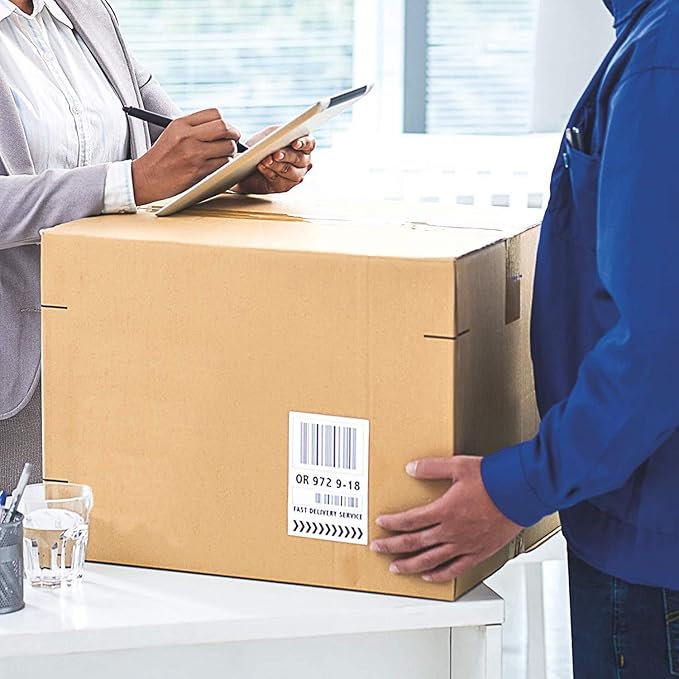 BESTEASY Round Corner Half Sheet Self Adhesive Shipping Labels for Laser and Ink Jet Printers, White Blank (4000 Sheets, 8000 Labels)-DeskLoop Office