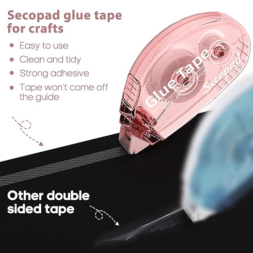 8 Pack Scrapbook Tape, Double Sided Tape for Crafts, Adhesive Glue Runner for Scrapbooking Journaling Supplies, Glue Roller for Kids and Adults School Office Teacher Supplies, 0.3IN x 26FT-DeskLoop Office