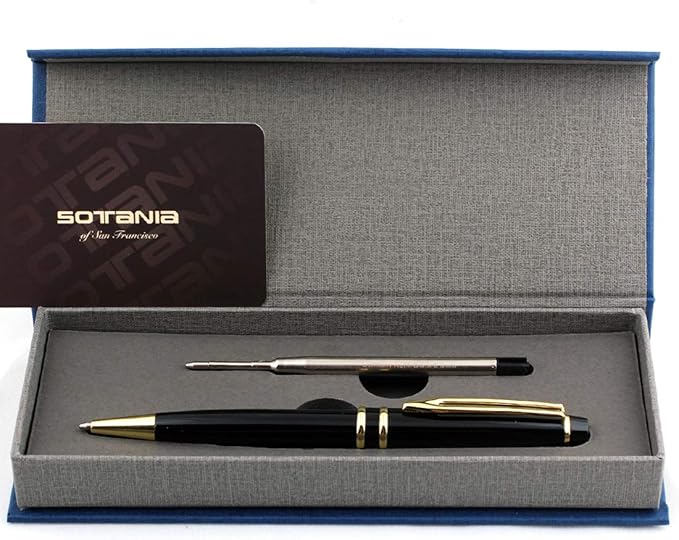 Free Engraving - Personalized Roller Ballpen, Ballpoint pen, Refillable Pens, Retractable Medium Refill Pen Black Ink, Custom Gifts for Men, Women, Classy Gift Box-DeskLoop Office