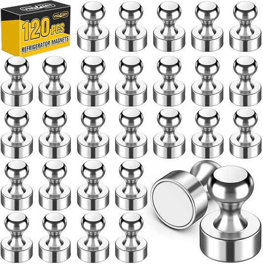 VNDUEEY 120 Pack Fridge Magnets, Refrigerator Magnets Strong Whiteboard Magnet, Magnetic Push Pins, Decorative Magnet for Home, Office, Classroom-DeskLoop Office