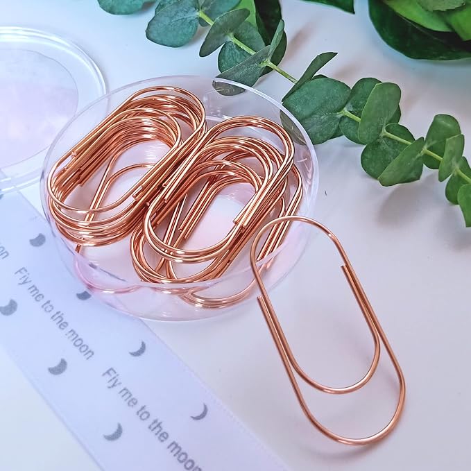 Jumbo Paper Clips, Wide Large Paper Clamps Rose Gold 2 inch 20pcs Durable and - Image 7