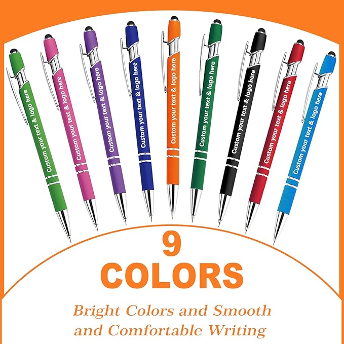 Personalized Ballpoint Pens Bulk with Stylus, Custom Pen Engraving Name Logo Text, Gifts for Business School Christmas Birthday Office Graduation-DeskLoop Office