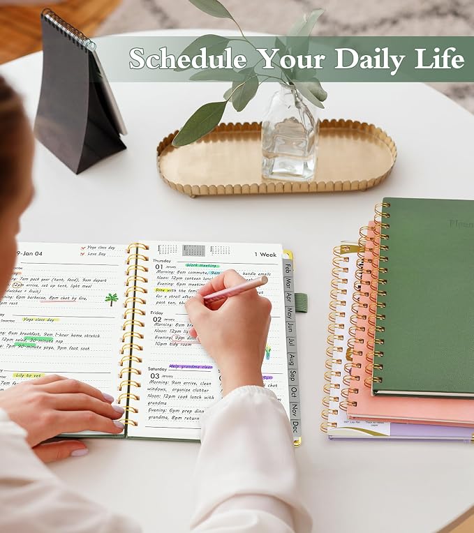 2026 Planner, Hardcover Leather Weekly and Monthly Planner, January 2026 - Image 7