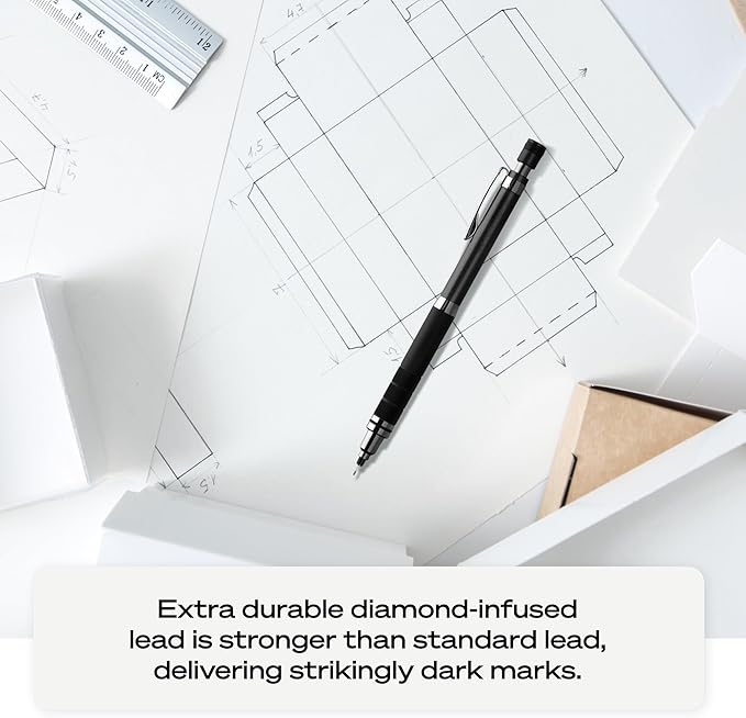 uniball Kuru Toga Elite Mechanical Pencil Starter Kit, 0.5mm, HB #2, Gun Metal Barrel, 1 Pack-DeskLoop Office