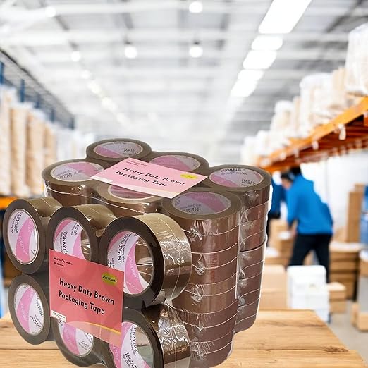 iMBAPrice 2-inches Brown Sealing Tape 6 Roll of 110 Yards (6X 330 Feet) Long 2" Wide Tan/Brown Color Shipping Packaging Tape-DeskLoop Office