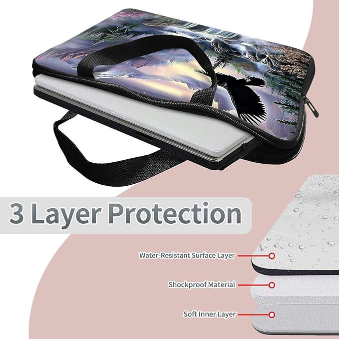 Laptop Sleeve Case Bag 15 inch, Eagle Landscapes Slim Carrying Case Durable Handbag Travel Laptop Bag for 15 inch MacBook Air M3/M2/15 Pro/Surface Laptop 7/6/5/4/3/ Dell XPS 15 Plus