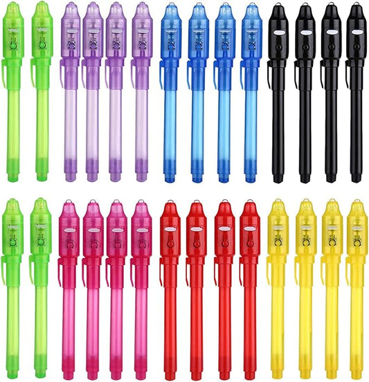 SCStyle Invisible Ink Pen 28Pcs with UV Light Magic Marker for Secret Messages, Writing Information for Birthdays, Easter, Halloween, Christmas Gifts for Students-DeskLoop Office