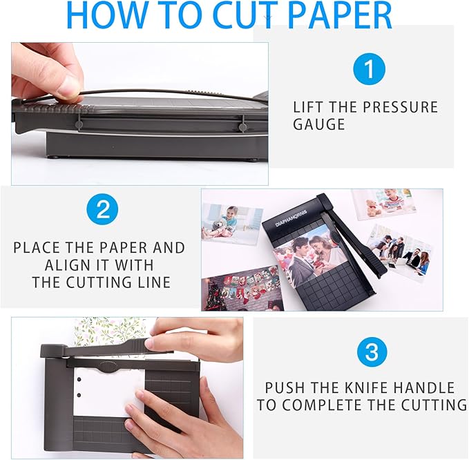 Guillotine Paper Trimmer, Mini Compact Paper Cutter, 1/4-Inch Grid for Precision Cutting, Straight Cuts Up to 3 Sheets, Perfect for Photos,Coupons,Card Making and Small Craft Projects (Grey)-DeskLoop Office