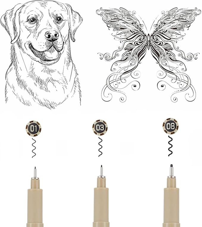 Micro Fineliner Set – 3 size Archival Ink pens for Technical Drawing, Anime & Sketching – Artists, Architects & Illustrators-DeskLoop Office