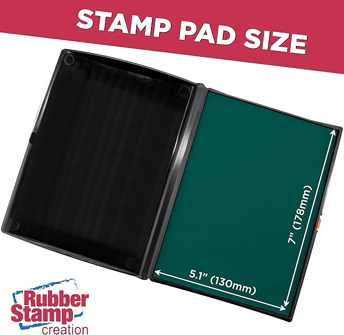 Large Premium Green Ink Stamp Pad - 5" by 7" - Quality Felt Pad-DeskLoop Office