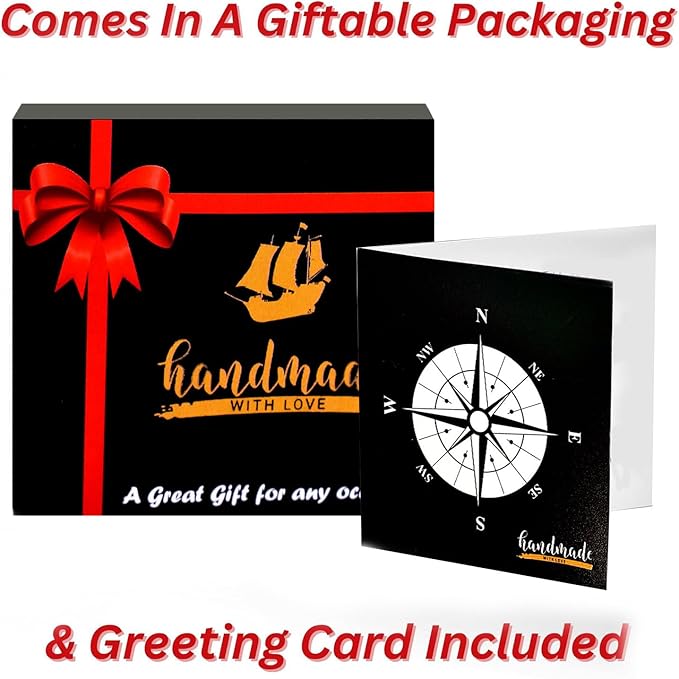 Trust in The Lord With All Your Heart - Proverbs 3:5-6 Quote Engraved Compass With Wooden Box, Greeting Card, Gift Compass, Graduation Day Gifts 2024 for Women Men Boys Girls-DeskLoop Office