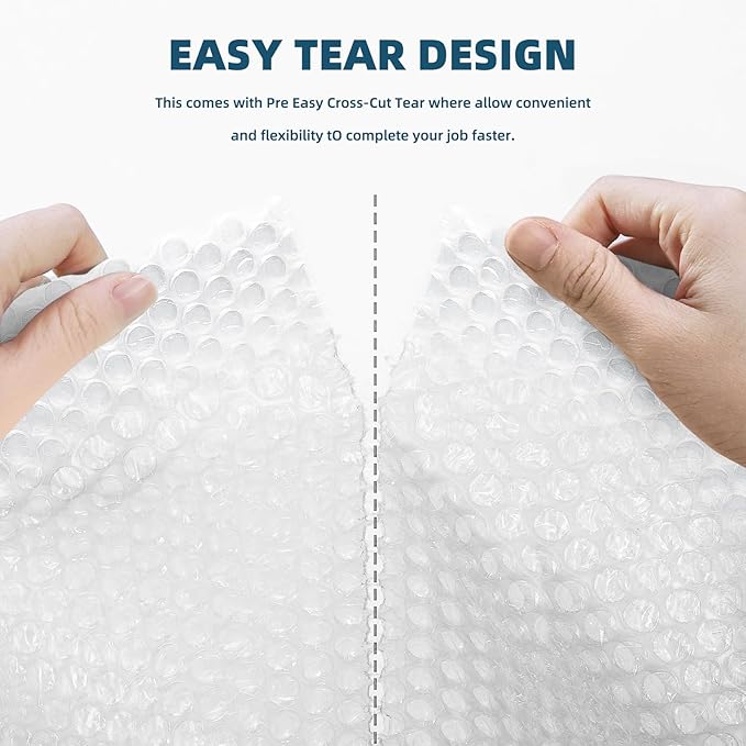 Metronic Bubble Cushioning Wrap 16 Inch x 36 FT, Dense Bubble Packing Air Wrap Clear Bubble Packing Roll for Shipping and Moving Supplies, Perforated Every 12"-DeskLoop Office