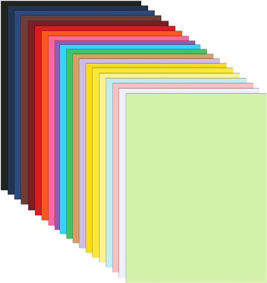 40 Sheets Colored Cardstock 8.5 x 11 Craft Paper, 20 Assorted Colors 75lb Thick Construction Paper Card Stock for DIY Making Cards, Wedding Invitations, School, Memus, Birthday Decorations-DeskLoop Office