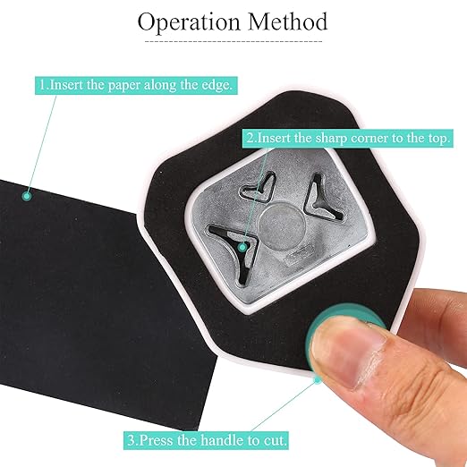 LOONENG 3 Way Round Corner Punch, 4mm, 7mm, 10mm 3 in 1 Corner Cutter for Paper Crafts, Laminator, Cardstock, DIY Projects, Photocards, Card Making and Scrapbooking-DeskLoop Office