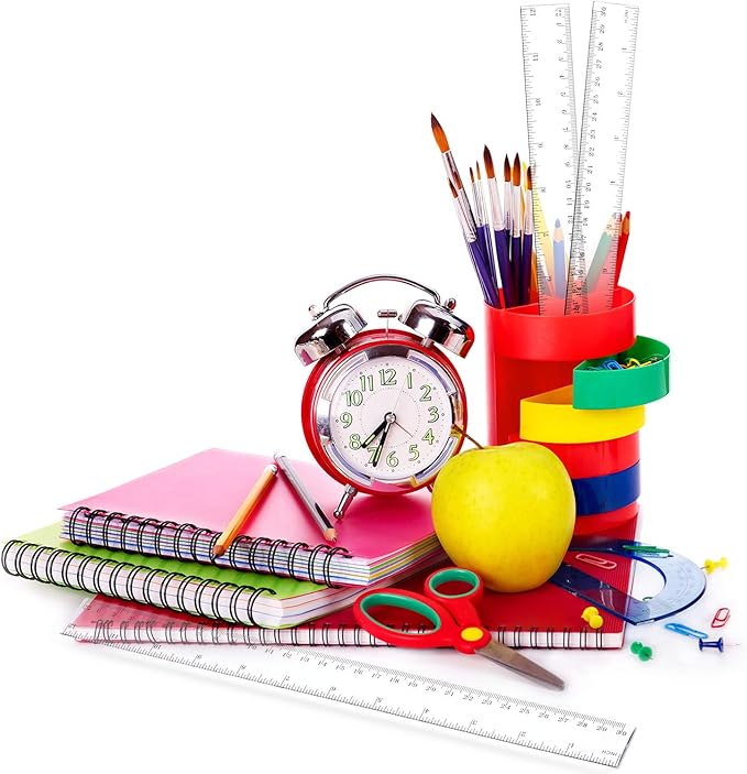 Chuangdi 20 Pieces 12 Inch Rulers Bulk Plastic Colorful Rulers for Kids Student Classroom School Office(Classic,Clear Color)-DeskLoop Office