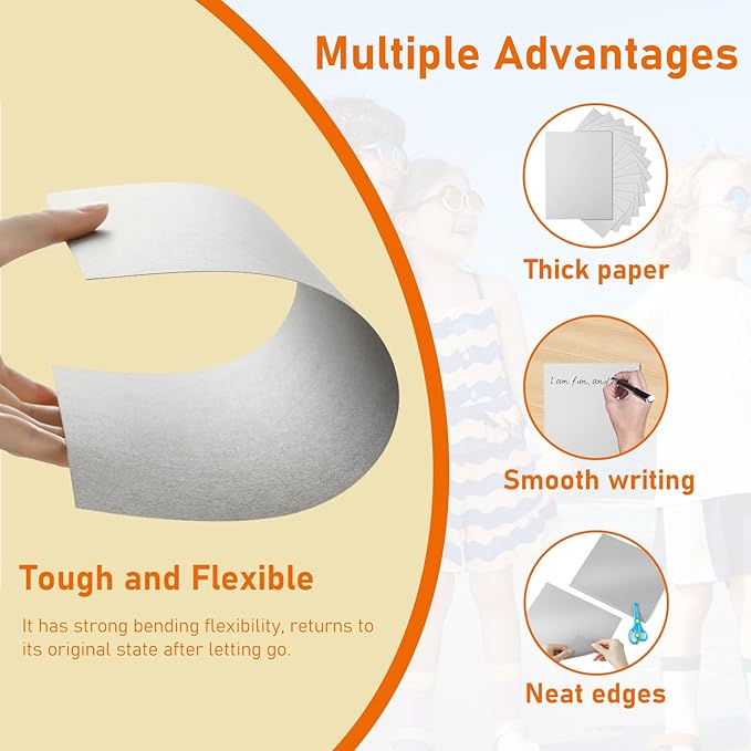 40 Sheets Grey Cardstock 8.5 x 11 Certificate Paper, 75lb Heavyweight Scrapbooking Paper Card Stock for Wedding Invitations, School Crafting, Memus, Business Cards, Graduations-DeskLoop Office