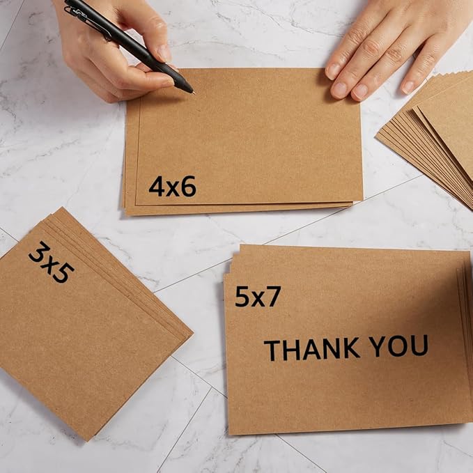 50 Sheets Blank Cardstock Paper 250 GSM Thick Heavy Cards Stock for DIY Art Projects, Card Making, Postcards, Greeting Cards, Birthday Party, Wedding Invitation (Brown, 3x5 inches)-DeskLoop Office