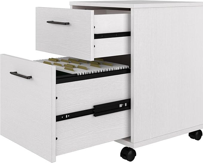 Bush Furniture Key West 2 Drawer Mobile File Cabinet, Rolling File Cabinet for Home Office-DeskLoop Office