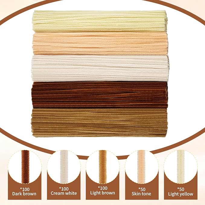 400 PCS Pipe Cleaners Bulk,5 Colors Pipe Cleaners Craft for Flowers with Floral Wires,Gardening Tape,Greeting Card,Bouquet Paper,Hot Glue Stick,Stamen & Ribbon,Ideals for DIY Holiday Deco-DeskLoop Office