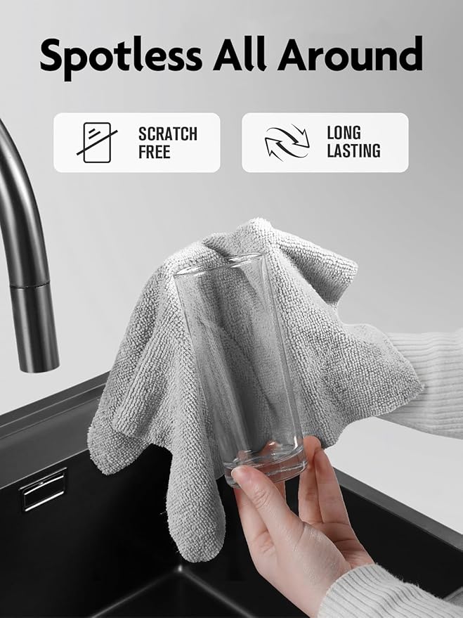 Fantasticlean Microfiber Cleaning Cloth Roll -90 Pack, Tear Away Microfiber Towels, 12" x 12", Reusable, Washable, Scratch Free, Ultra Absorbent Dish Rags for Car, Home, Garage or Shop (Grey)-DeskLoop Office