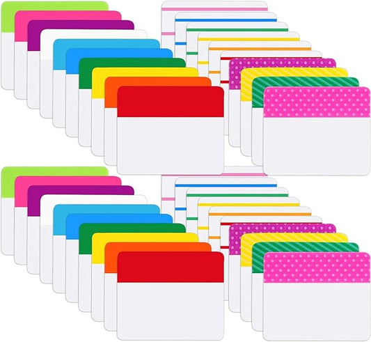 Jovitec 800 Pcs 40 Sets Sticky Tabs 2 Inch Colored Index Tabs Writable and Repositionable Labels for File Folders Books Reading Notes Classify File(Novelty Colors)-DeskLoop Office