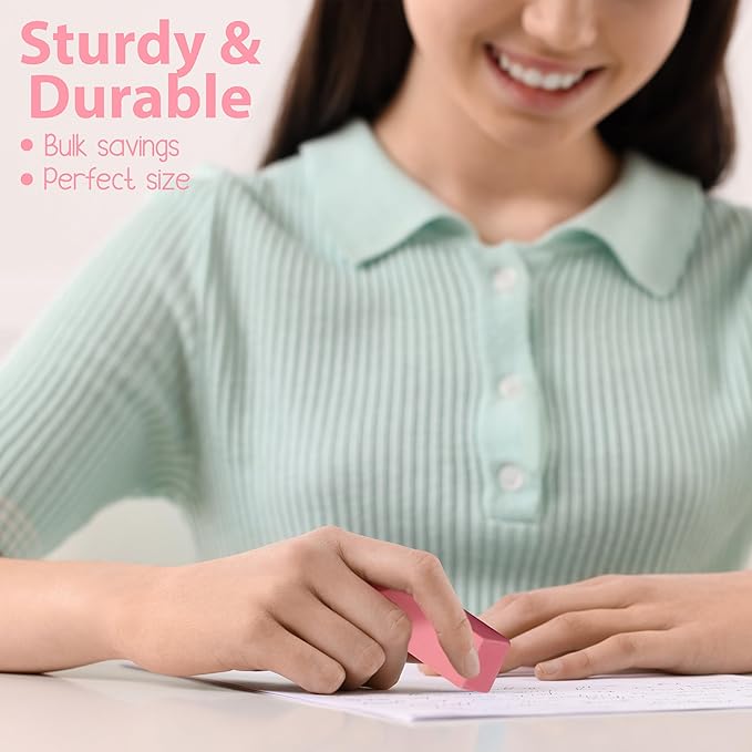 Erasers Bulk, 500 Pink Erasers for School, School Supplies for Kids-DeskLoop Office