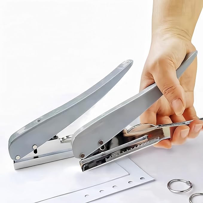 Hole Punch, Heavy Duty Hole Puncher Single Handheld Paper Puncher Small Hole Puncher Paper Punch One Hole Punch for Crafts Cards Paper Tags Scrapbook-5/16 inch (8mm)-DeskLoop Office