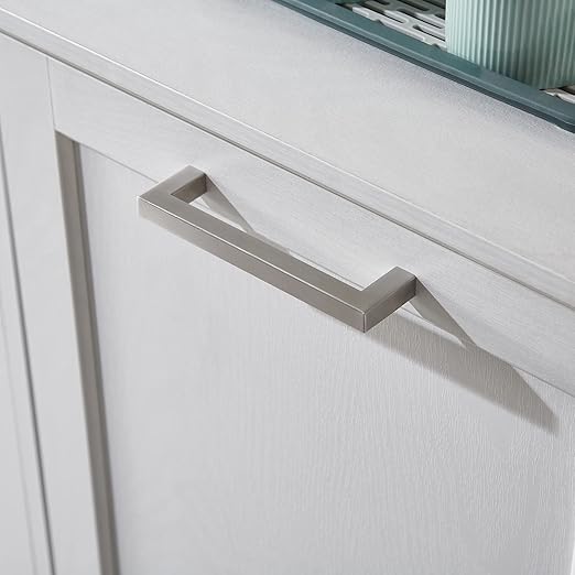 OLD CAPTAIN Double Tilt Out Trash Cabinet, Wooden Kitchen Garbage Can Free Standing Holder (White)…-DeskLoop Office