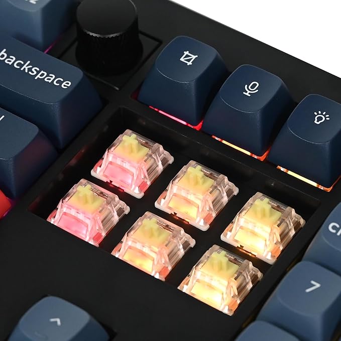 Keychron V6 Max Wireless Custom Mechanical Keyboard, 2.4 GHz Bluetooth QMK Full-Size Layout RGB with Hot-swappable Gateron Banana Switch Compatible with Mac Windows Linux-DeskLoop Office