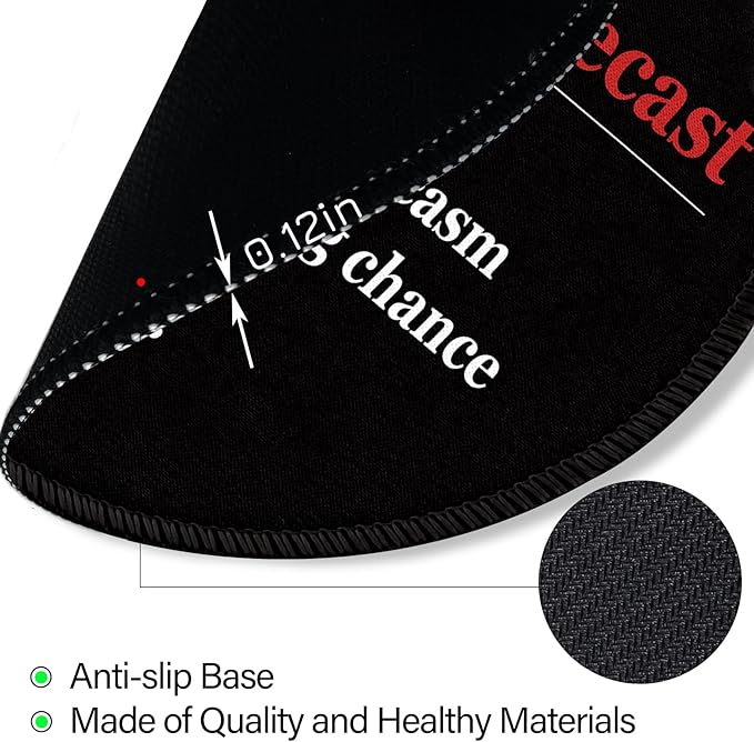 Funny Work Mouse Pad, Black Small Round Mousepads for Desk, Mini Travel Mouse Mat for Wireless Computer Laptop, Office Desk Accessories, 8.6 x 8.6 inch-DeskLoop Office