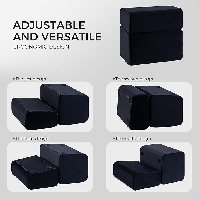 Ganondorf Foot Rest for Under Desk at Work Adjustable Foot Rest Under Desk Ergonomic Foot Stools for Under Office Desk Leg Pillow for Underdesk Footrest with Washable Cover, Black-DeskLoop Office