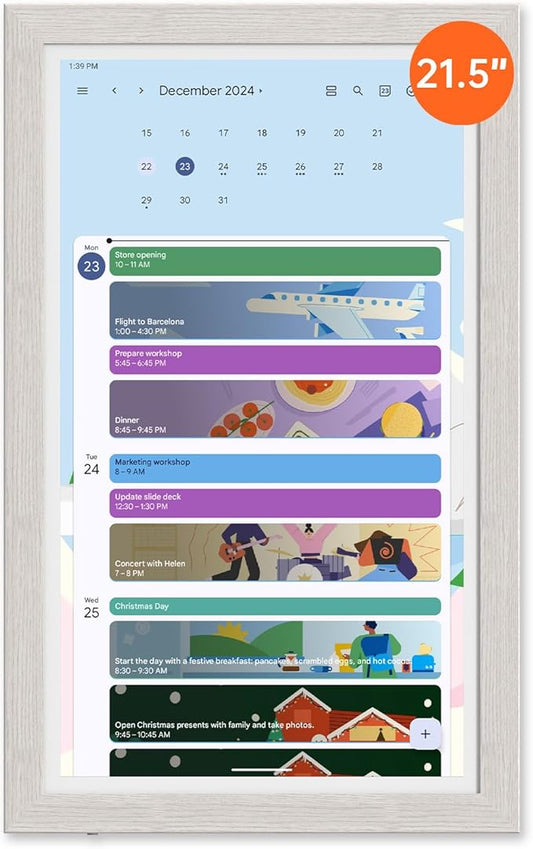ApoloSign Digital Calendar: Electronic Calendar, Smart Touchscreen Interactive Display for Chore Chart, Family Schedules Planner, Supports All Apps via Google Play (Gray, 21.5-inch)-DeskLoop Office