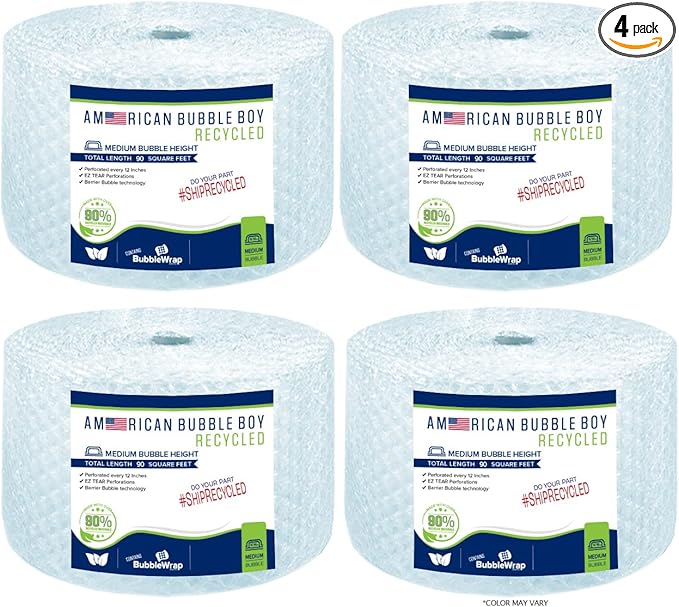 5/16 Medium Recycled Bubble Wrap - 4 rolls-DeskLoop Office